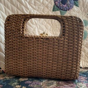 Brown Woven Handbag